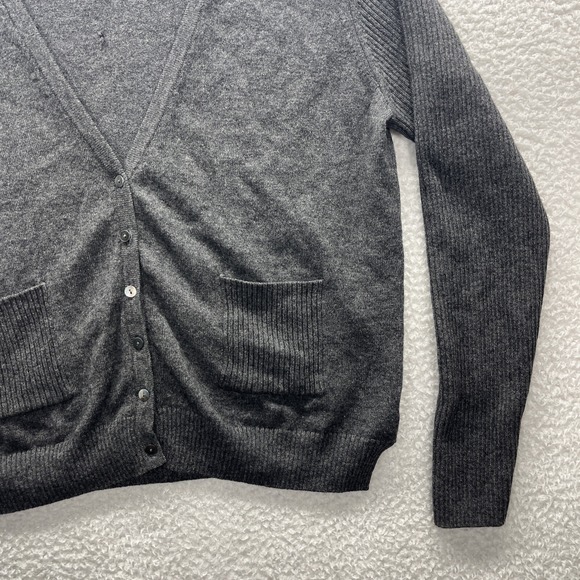 Pure Collection Cardigan Womens 12 Gray Wool Cashmere Long Sleeve Buttoned Fit - Picture 4 of 16